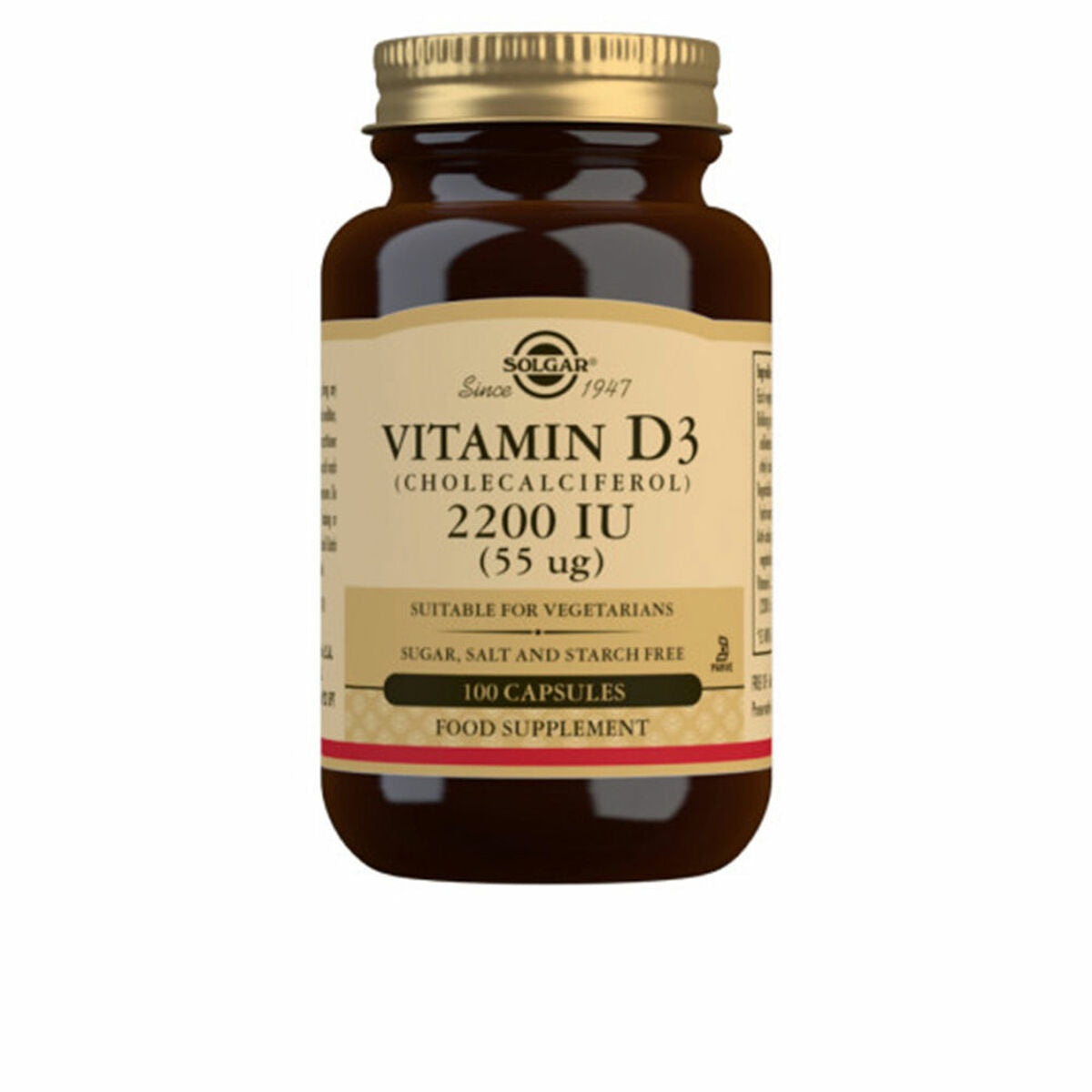 Vitamin D3 (Cholecalciferol) Solgar 100 Units