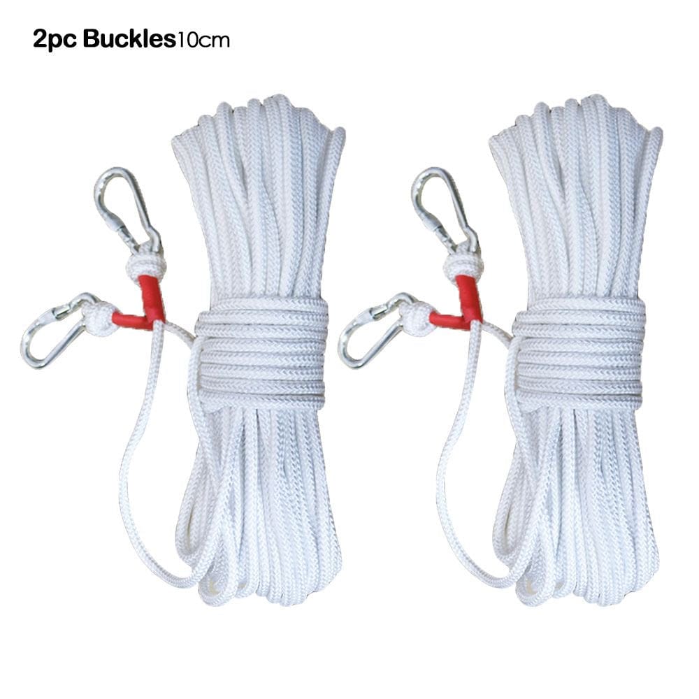 White Hiking Accessories Camping Equipment Survival Escape Tools Safety Rock Climbing Rope High Strength Cord Emergency Escape Rope 10M 1PC BUCKLE