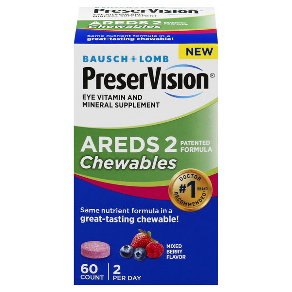 Bausch+Lomb PreserVision AREDS 2 Chewables, Mixed Berry Flavor