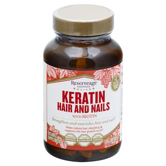 Reserveage Nutrition Keratin Hair and Nails with Biotin, Capsules
