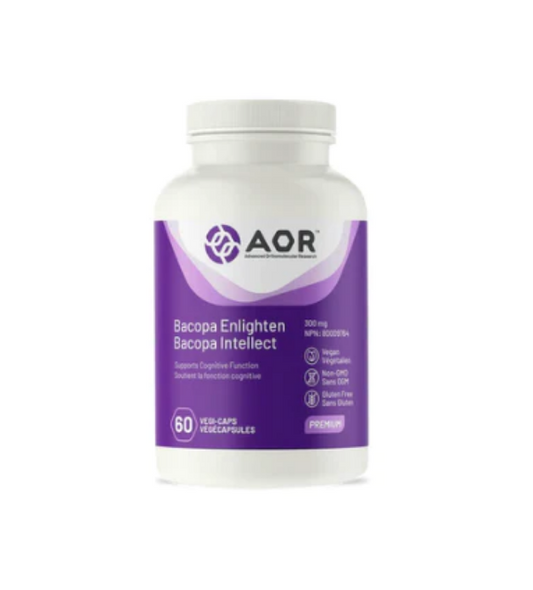 AOR Bacopa Enlighten Monniera Linn Herb Traditional Cognitive Boost 60 Caps NEW